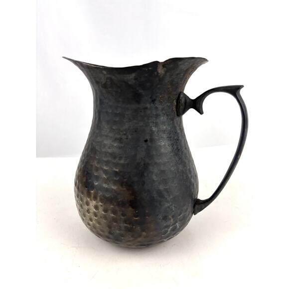 Vintage Hammered Pewter Jug Pitcher - Picture 8 of 15